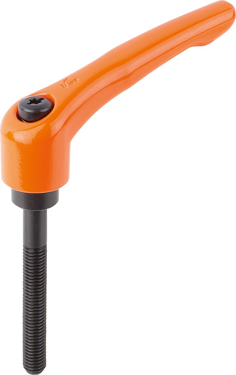 Norelem 06460-3102X60 KLEMMHEBEL GR.3  M10X60, GRIFFHEBEL ORANGE - 06460-3102X60 KLEMMHEBEL GR-3  M10X60 - GRIFFHEBEL ORANGE