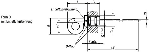 Kipp K0468.42714 ÖLMESSSTAB  FORM D, D=27  D1=14 - KIPP K0468-D Oelmessstaebe Form D