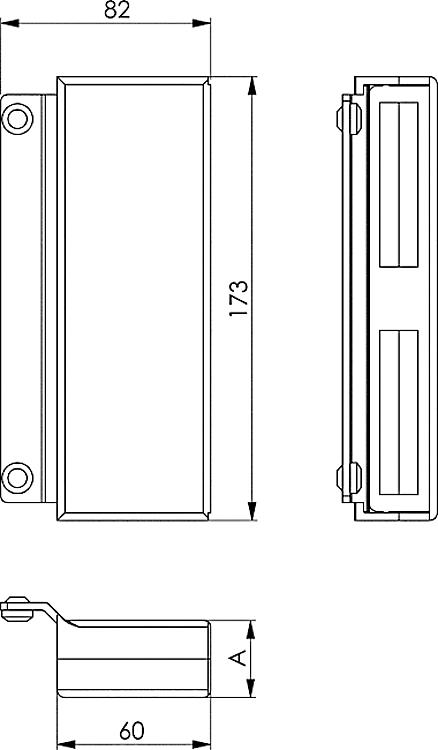AMF 146GS-30 Gegenkasten, blank, schmal, für Kastenbreite: 30 mm, A: 30 mm - LE 146GS Gegenkasten - blank - schmal -Skizze