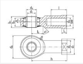 Leschhorn 25018-PF.10 d1= 10, Hochleistungs Gelenkköpfe Innengewinde, Gewinde M8, Stahl verzinkt - 25018 PF TZ-Innengewinde
