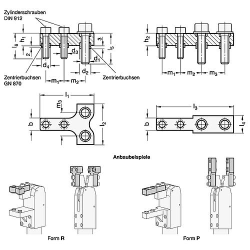 Ganter 868-12-R-NC Spannbackenhalter - GN-868-Spannbackenhalter-Skizze