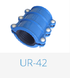 Leschhorn LS42-DN040 Rohrbruchdichtungsschellen für 54-61 mm, Gehäuse GJS-500-7 (alt GGG50) 250 y EPOXY beschichtet, Dichtung EPDM, Druck PN 16, Baulänge 140 mm - LS 42 Guss Rohrbruchdichtungsschelle