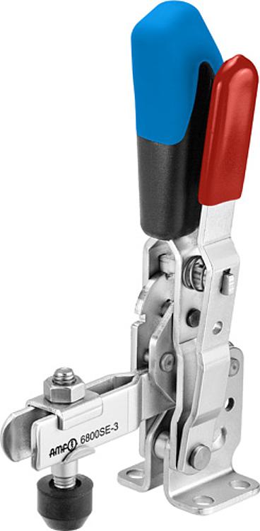 AMF 6800SE-2 Senkrechtspanner mit blauem Handgriff und Sicherheitsverriegelung, Größe : 2, F1: 1,0 kN, F2: 1,2 kN - LE 6800SE Senkrechtspanner mit blauem Handgriff und Sicherheitsverriegelung-Abbildung