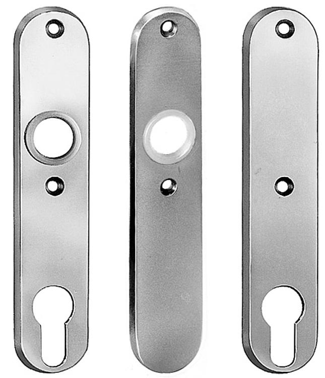 AMF 480ZA Zylinder-Kurzschild, blind, Abmessung: 32 x 156 x 7 mm, Bohrung für Drückerbetätigung: -, PZ-Aussparung: Ja - LE 480 Kurzschild - ohne Z-lochung -Abbildung
