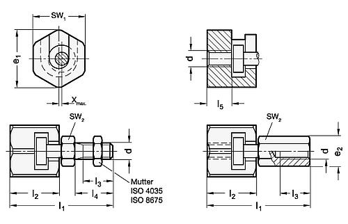 Ganter 240-M20-B SCHNELLSTECKKUPPLUNG, INNENGEWINDE - GN 240 Schnellsteck Kupplungen - Stahl-Skizze
