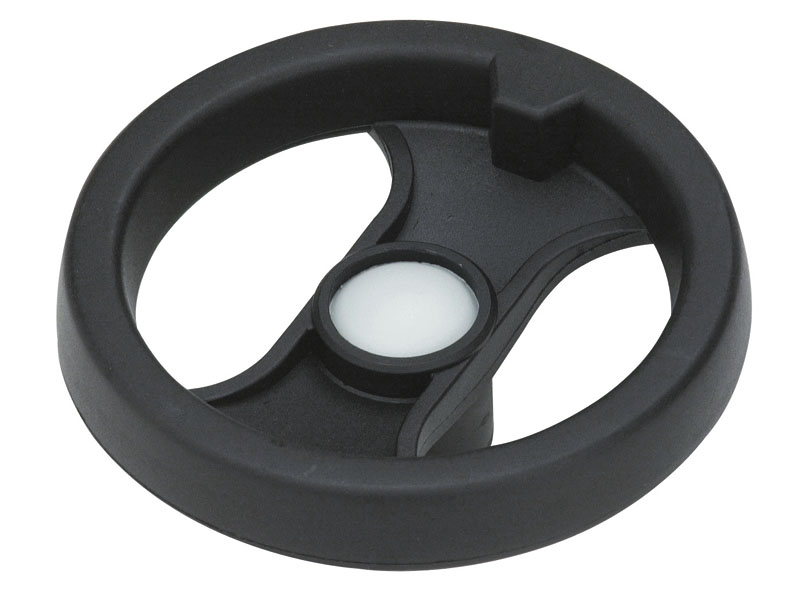 Leschhorn D205 Handräder D 129; d 32; Bohrung d1 12; Kunststoff PA, schwarz - Boteco D205 Handraeder