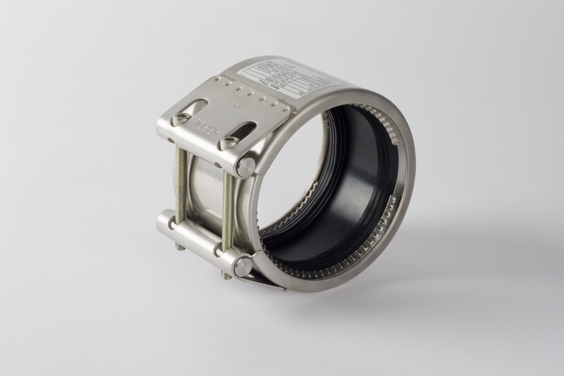 Leschhorn Rohrkupplung mit zugfester Verbindung FIX-M, DA 159,0; Bereich 157,4-160,6; PN 16; PS 18; BL 113; - FIX L - Rohrkupplung mit axialer Verankerung