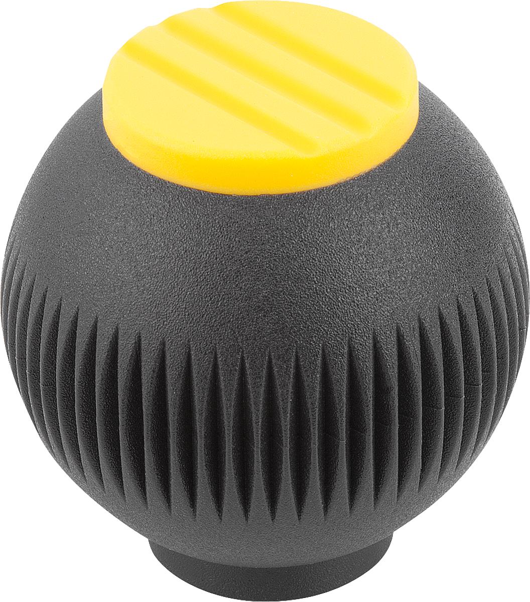 Kipp K0253.3107 NOVO.GRIP GRIFFKUGEL GR.3, D=40, M10, DECKEL RAPSGELB - K0253-3107 NOVO GRIP GRIFFKUGEL GR 3 - D 40 - M10 - DECKEL RAPSGELB