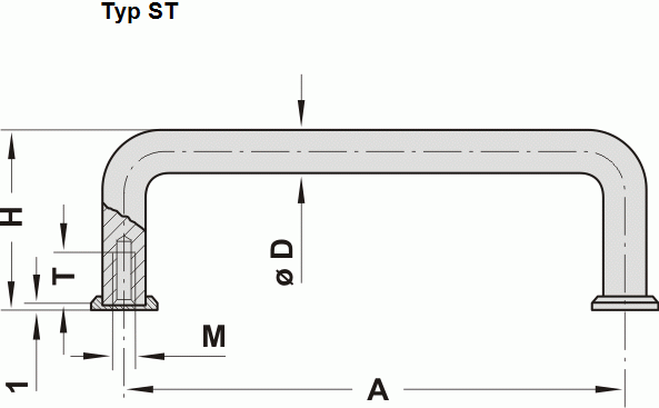 Leschhorn ST-08.102.22  Rundstahl Ø 8 mm Bügelgriffe A 102, hochglanzverchromt - Leschhorn ST Rundstahl Buegelgriffe