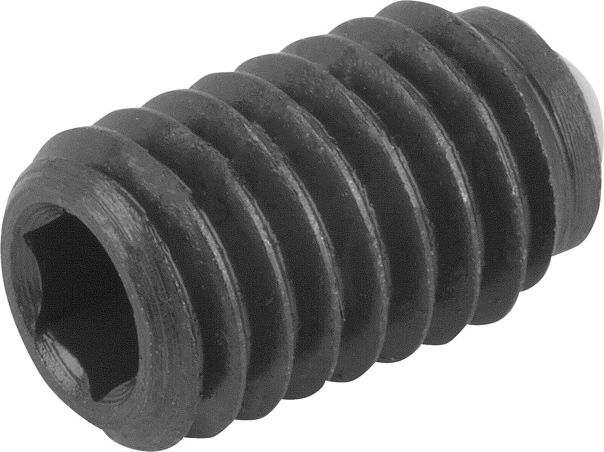 Kipp K0383.30812 KUGELDRUCKSCHRAUBE FORM D, OHNE KOPF, D1=M8, L1=13,2 - K0383-30812 KUGELDRUCKSCHRAUBE FORM D - OHNE KOPF - D1 M8 - L1 13-2