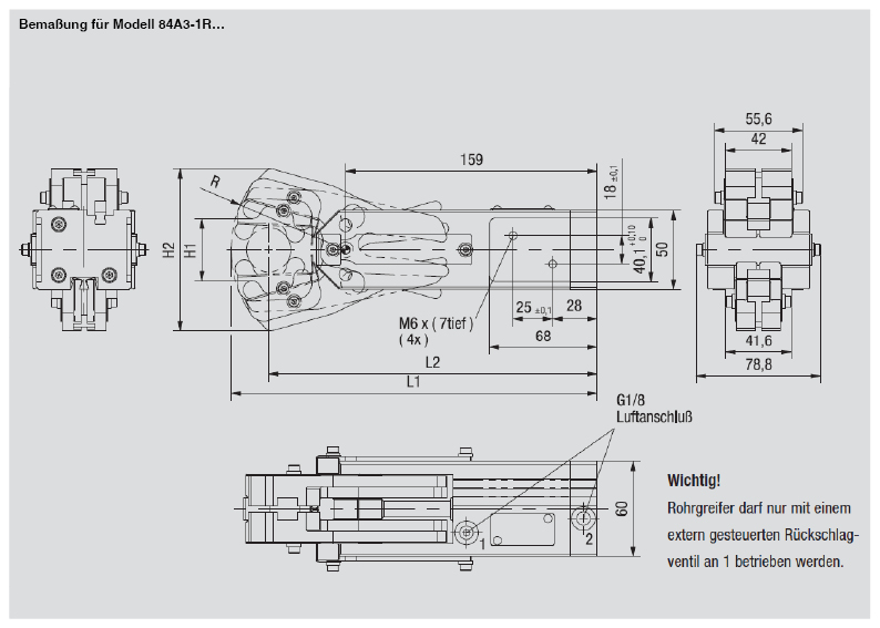 DESTACO 84A3-300000000 Kurvenklemmgreifer mit Selbsthemmung Typ 84A3-3 - 84A3-3 Kurvenklemmgreifer