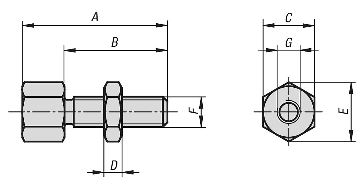 Kipp K0308.1607712 STÜTZE  M16 - K0308 Stuetzen - Massblatt