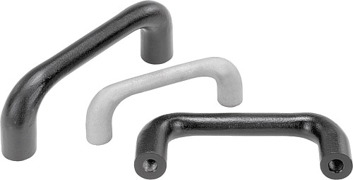 Kipp K0186.10006 BÜGELGRIFF A=100, M6, GEROMMELT, BLANK - KIPP K0186 Buegelgriffe