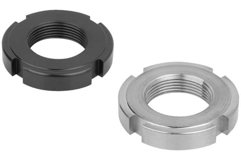 Norelem 07590-124 NUTMUTTER DIN1804 M24X1,5, D2=42, H=9, FORM:W, EINSATZSTAHL BRÜNIERT - NLM 07590 Nutmuttern DIN 1804 - Stahl oder Edelstahl