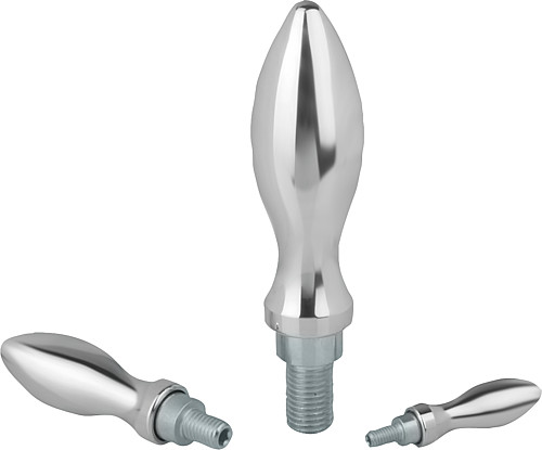 Norelem 06309-0616055 DREHB. BALLENGRIFF, ALUMINIUM, DIN 98, FORM E, D1=16, D3=M6, - Norelem 06309 Ballengriffe drehbar DIN 98 Form E - aus Aluminium