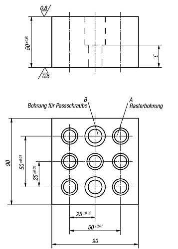 Kipp K0810.12112050 FIXIERBLOCK FORM M M12 - KIPP K0810 Fixierbloecke Form M