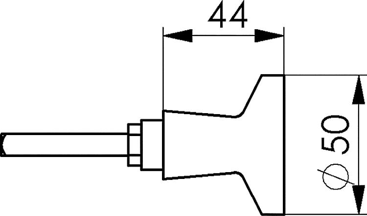 AMF 477W Türknopf, lose, drehbar, Türknopf: Ø 50 mm - LE 477W Tuerknopf - lose - drehbar -Skizze