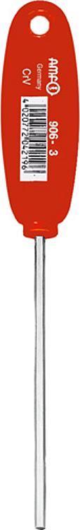 AMF 906-1,5 Sechskantschraubendreher (mm) mit Längsgriff, SW: 1,5 mm, B: 25, L: 166 - LE 906 Sechskantschraubendreher -mm- mit Laengsgriff - Abbildung