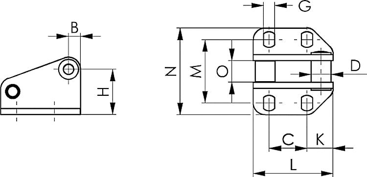 AMF 6847G-1 Gegenhalter, Größe : 1, Länge: 31 mm, Höhe: 29 mm - LE 6847G Gegenhalter -Skizze