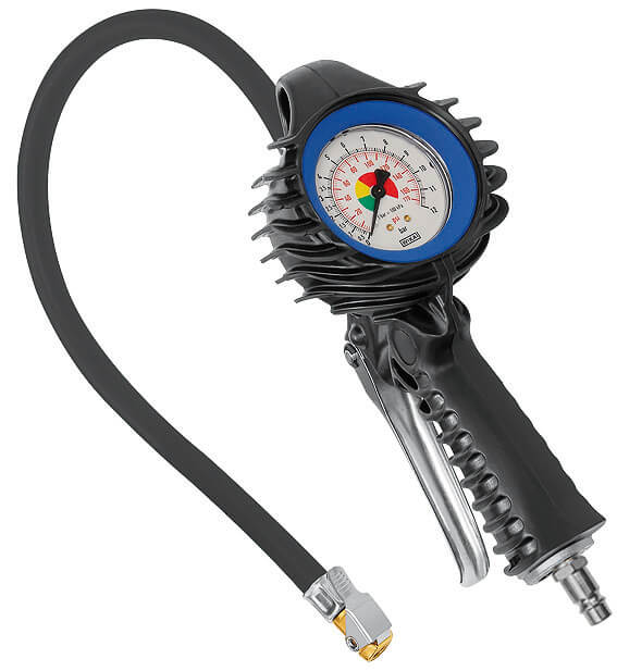RIEGLER 39.011 Stand.-Handreifenfüllmesser MS, Mano Ø 63 mm, ungeeicht, 0-12 bar - LE71512 39-011 Standard Handreifenfuellmesser mit Momentstecker - Schlauch starr