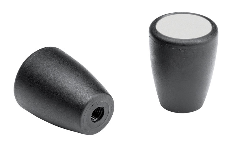 Leschhorn I124 Konusknöpfe  D 43; d 27; Gewinde d1 M10; Kunststoff PA, schwarz - Boteco I124 Konusknoepfe