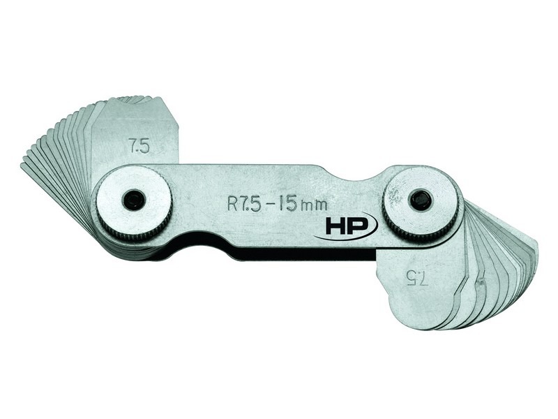 Helios Preisser 0604204  Radienschablone rostfreier Stahl Messbereich 7,5 - 15,0 mm, Blattzahl 16 mm - Helios Preisser 0604 Praezisions- Lehrenband