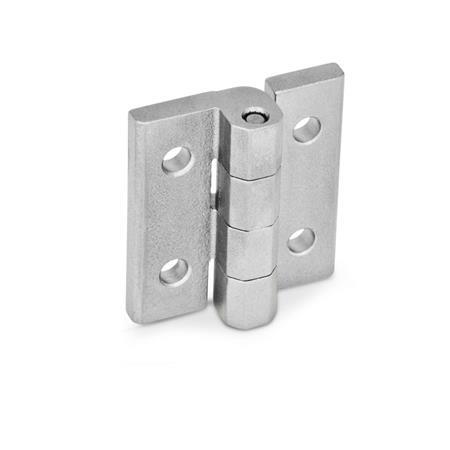 Ganter 235-NI-55-55-HB-GS Edelstahl Scharniere, justierbar - GN-235-Scharniere-Edelstahl-justierbar-GS-matt-gestrahlt-mit-Durchgangsbohrungen-Edelstahl