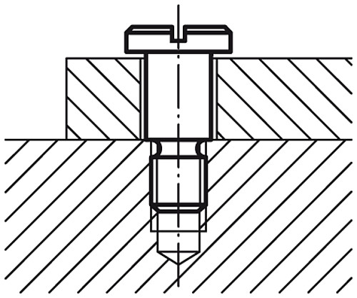DIN 923 07530-04 FLACHKOPFSCHRAUBE BR, D1= M4, L= 3 mm - Norelem 07530 Flachkopfschrauben mit Schlitz und Ansatz DIN 923