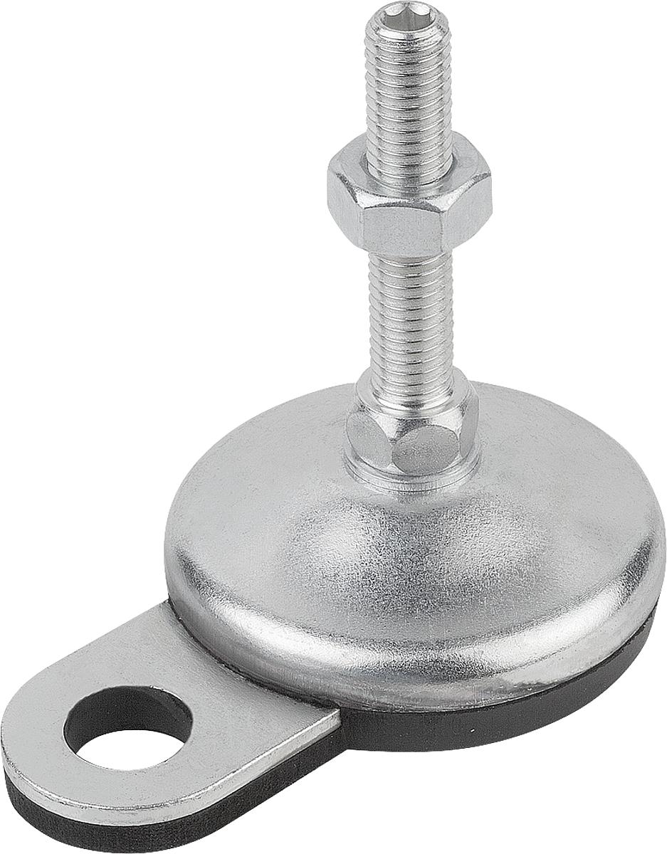 Kipp K0739.4106016X75 STELLFUß MIT INNENSECHSKANT, FORM:D M16X75, D=60, STAHL, KOMP:GUMMI - K0739-4106016X75 STELLFUss MIT INNENSECHSKANT - FORM D M16X75 - D 60 - STAHL - KOMP GUMMI