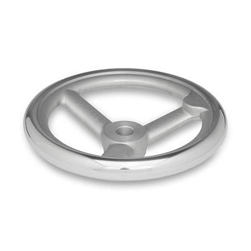 Leschhorn 950-AL-360-K32-A Handrad DIN 950Form A ohne Griff, mit Bohrung 32H7 und Nabennut 10P9, Radkranz poliert, - DIN 950 Handraeder - Aluminium - Gusseisen - Abbildung