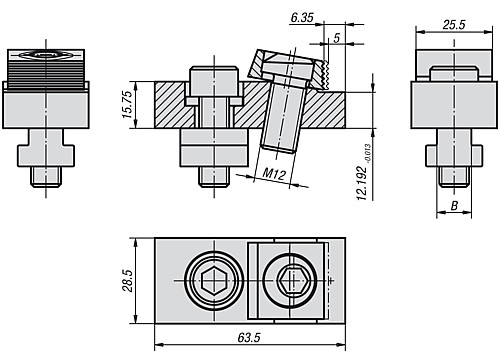 Kipp K0028.12 EXZENTER SPANNEINHEIT D=12, - KIPP K0028 Exzenter Spanneinheiten