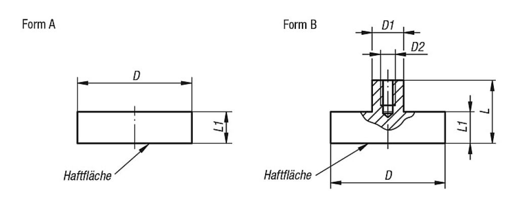 Norelem 09066-01 FLACHGREIFER AUS SECOLIT, FORM A, D=6 - Norelem 09066 Flachgreifer aus SmCo