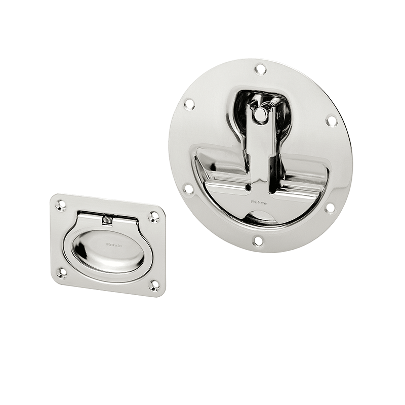 Leschhorn EE-01-R075-39   Edelstahleinbaugriffe eckig A 60, hochglanz elektropoliert - Leschhorn EE-01 Edelstahleinbaugriffe Rund