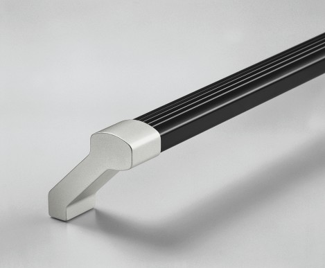 Leschhorn A2-32.A250.S01 massive Aluprof® Griffe mit abgewinkelten Alu-Schenkel Typ A, A 25,0 Schenkel schwarz/Steg natur - Griff aus Einzelelementen, komplett montiert - Leschhorn A2-32 massive Aluprof Griffserien mit abgewinkeltem Schenkel