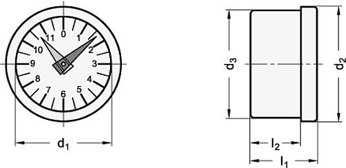 Ganter 000.8-42-10-L ELESA STELLUNGSANZEIGER, PENDELSYSTEM - GN 000-8 Stellungsanzeiger - Pendelsystem analog-Skizze