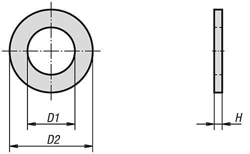 Kipp K0868.03 SCHEIBE DIN EN ISO 7089 A, FÜR M3 - KIPP K0868 Scheiben Ausfuehrung mittel DIN 125 Form A