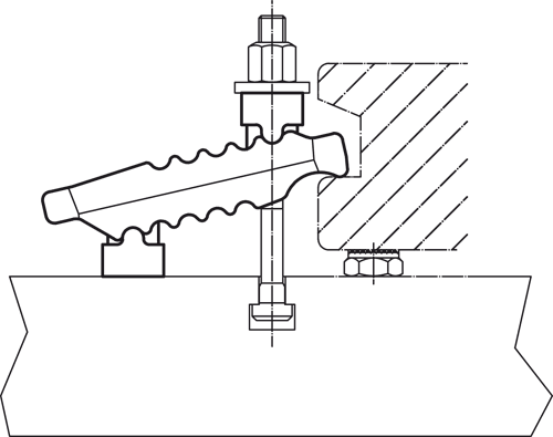 Halder 23185.0025 Spanneisen gezahnt mit verstellbarem Gegenstück 25 / 0-100 - Spanneisen Spanneisen gezahnt - mit verstellbarem Gegenstueck 17 0-70
