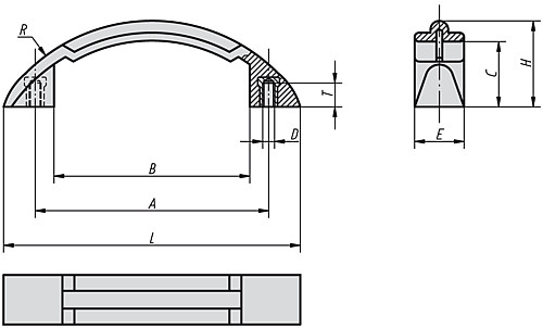 Kipp K0196.11906 NOVO.GRIP BÜGELGRIFF A=119, M6, THERMOPLAST - KIPP K0196 Buegelgriff