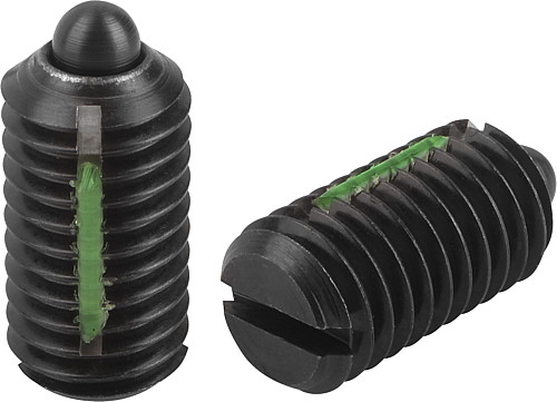 Kipp K0323.04 FEDERNDES DRUCKSTÜCK  M4, BOLZEN, LONG LOK - KIPP K0323 Federnde Druckstuecke mit Schlitz und Dr