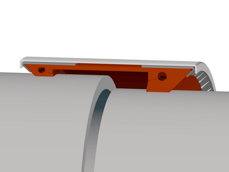 Leschhorn Rohrkupplung zur Verbindung von Rohren mit unterschiedlichen Außendurchmessern TRANS5, z.B. für DN 250 ( Stahlrohr Ø 273 kombiniert mit Stahlrohr mit PE-Umhüllung Ø 278), 2 oder 3 Verschlüsse - LE70072 Trans Rohrkupplung Proportional steigender Druck in Dichtung und Rohr