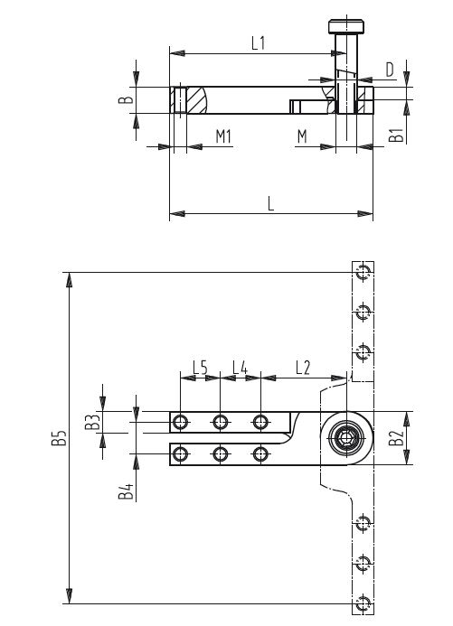 DESTACO L-213-3-01 Spannarmadapter zur Überbrückung; einfache Handhabung; diverse Längen; aus Aluminium, Leichtbau - DE-STA-CO L-200-3 Spannarmadapter - Abbildung 2