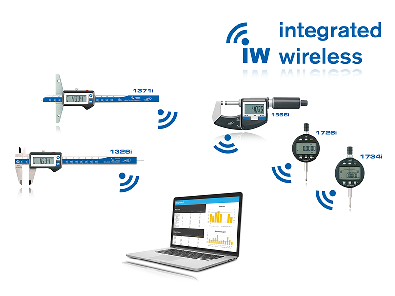 Helios Preisser 1998748 blueDAT Sender RS 232 Power, für alle DIGI-MET Messmittel mit variablem Datenausgang (DATA Variable), Reichweite 10m, mit Datenübertragungstaste am Stecker - LE-Integrated-Wireless-Messschieber-Buegelmessschrauben-Messuhren-Schaubild