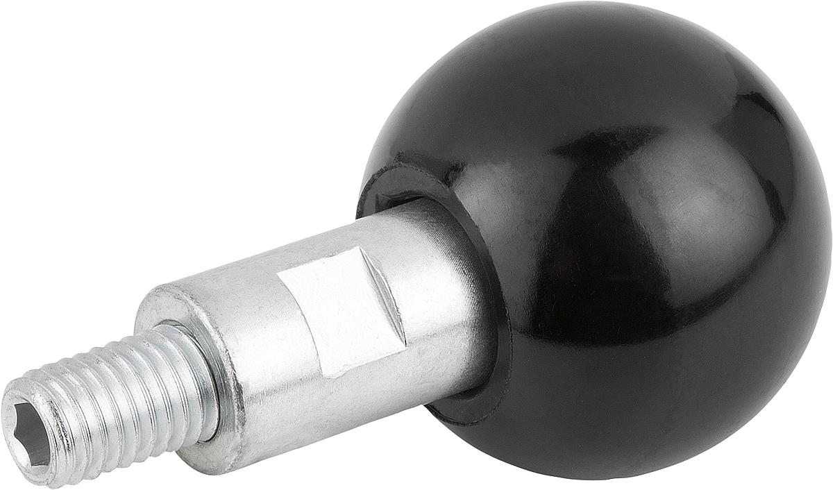 Norelem 06353-081 KUGELGRIFF DREHBAR D1=32 D=M08X13, DUROPLAST, KOMP:STAHL - 06353-081 KUGELGRIFF DREHBAR D1 32 D M08X13 - DUROPLAST - KOMP STAHL
