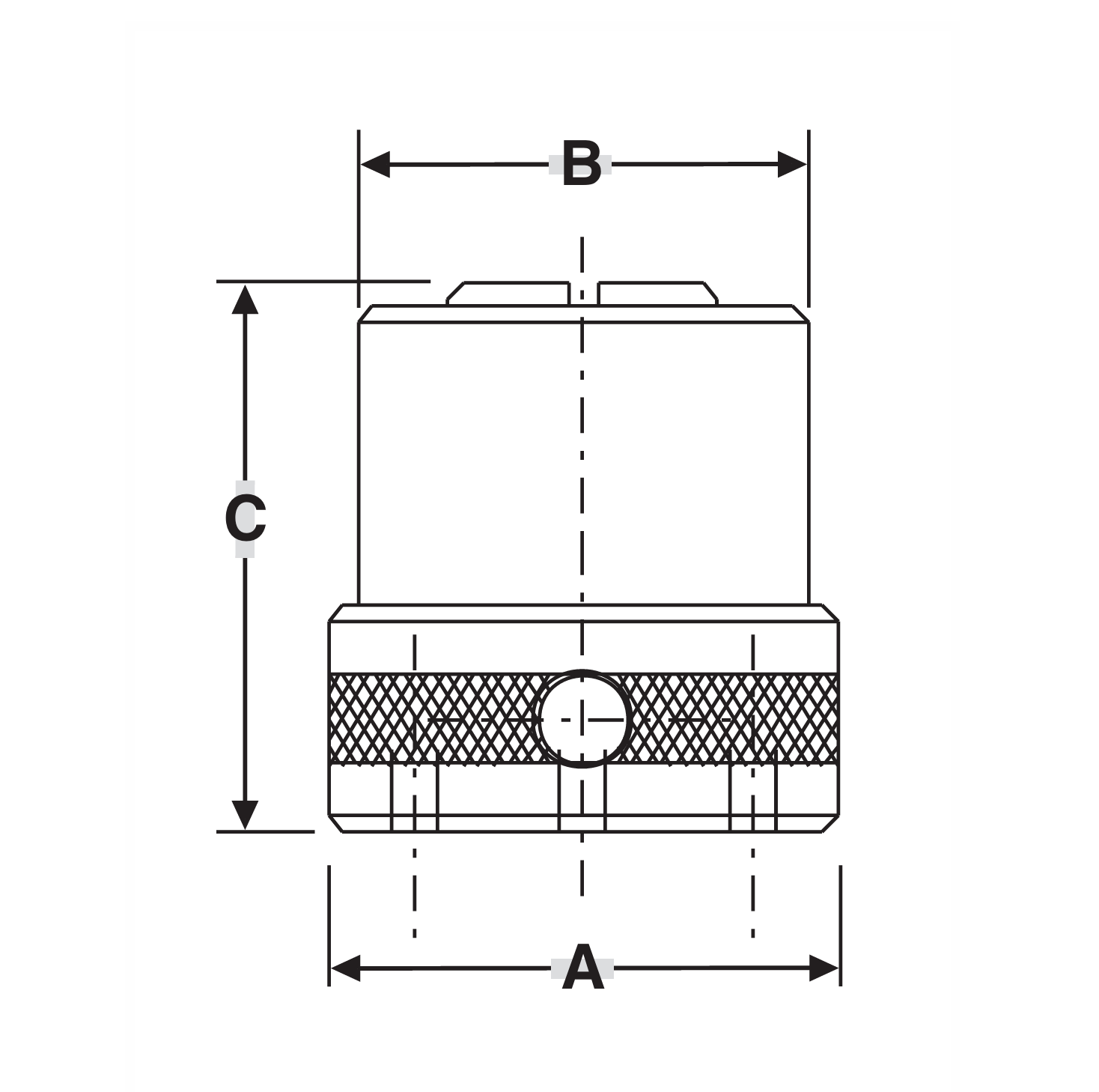 DESTACO 020-011-011DE Hohlkolbenzylinder, einfachwirkend (Rundversion) Bei Betriebsdruck 200 bar / Spannkraft 19,5kN, Anschluss SAE #2, Hub max. 10mm - DESTACO 020 Serie Hohlkolbenzylinder, einfachwirkend,  Betriebsdruck 200 bar-Massblatt