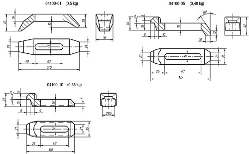 Norelem 04100-01 SPANNEISEN GEKRÖPFT             BR, - Norelem 04100 Spanneisen gekroepft mit langem Schlitz