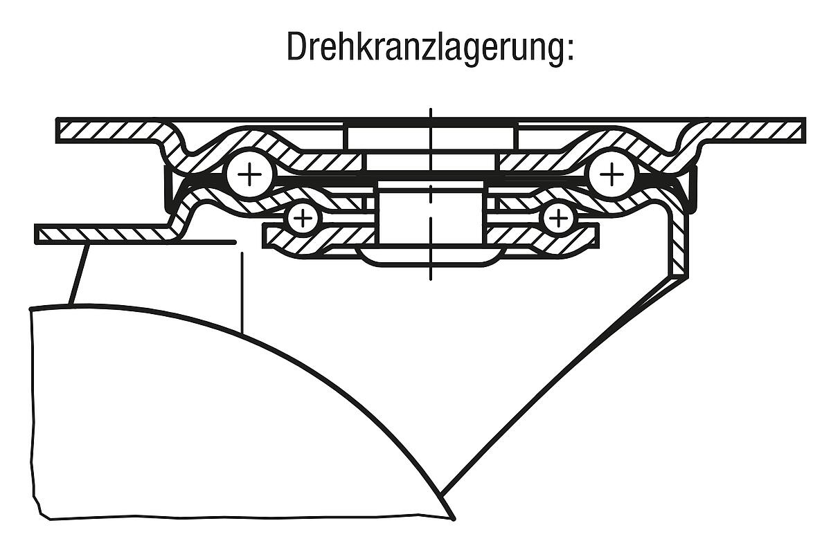 Norelem 95016-080252 Lenkrolle mit stop fix - NLM 95016-LS Lenkrolle mit stop fix - Massblatt