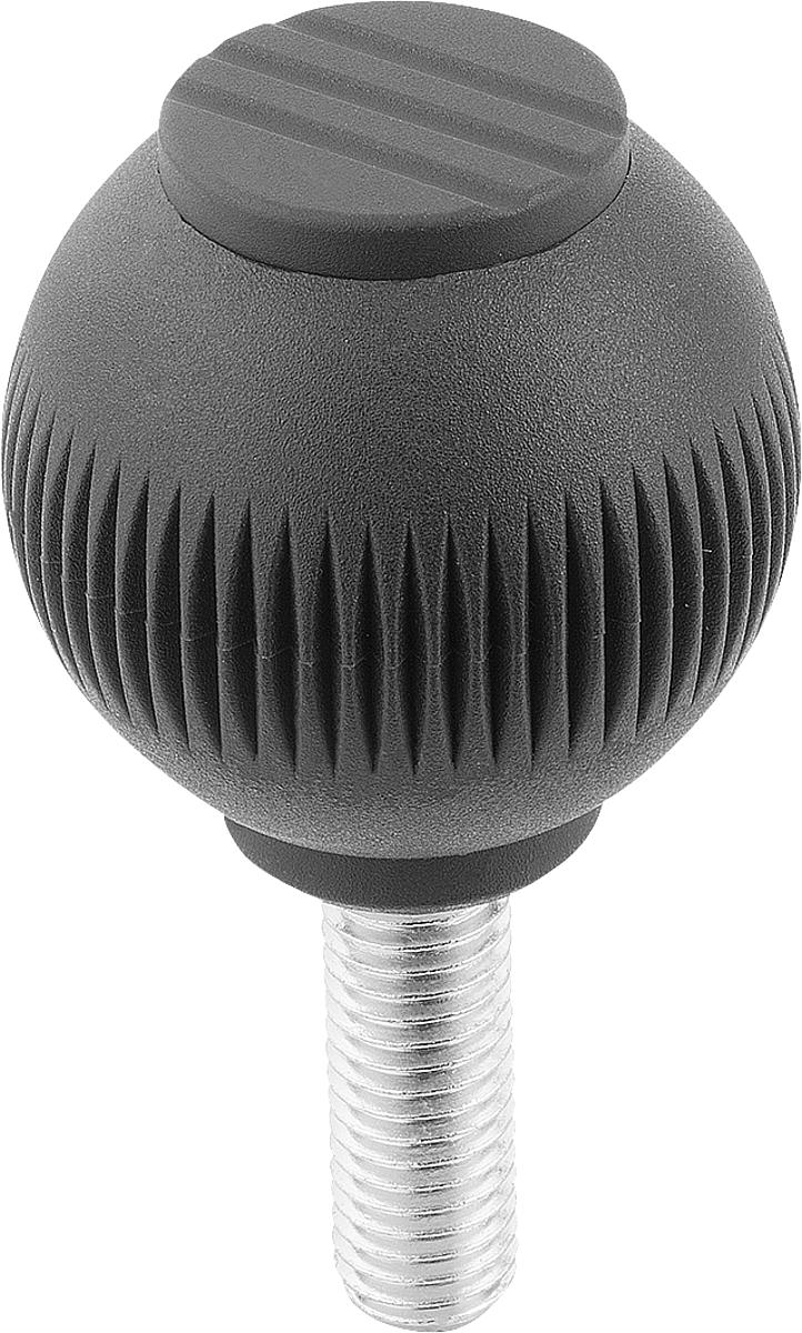 Kipp K0253.106X25 NOVO.GRIP GRIFFKUGEL GR.1, D=25, M6X25, DECKEL SCHWARZGRAU - K0253-106X25 NOVO GRIP GRIFFKUGEL GR 1 - D 25 - M6X25 - DECKEL SCHWARZGRAU