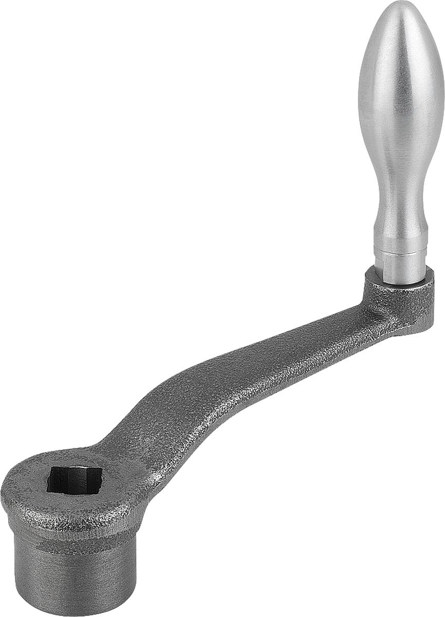 Norelem 06480-212X14 HANDKURBEL, GEKRÖPFT, FORM D, L1=125, S=14, H=35 - 06480-212X14 HANDKURBEL - GEKROEPFT - FORM D - L1 125 - S 14 - H 35