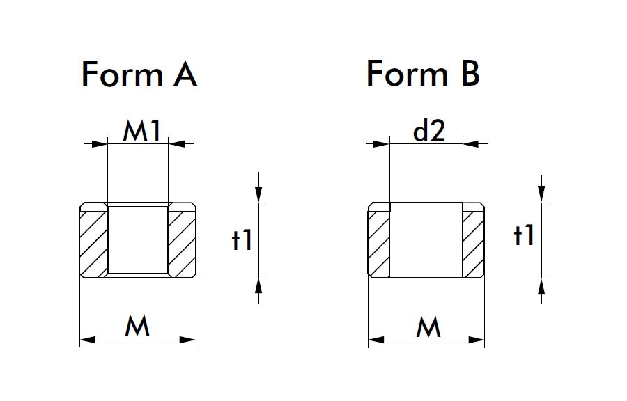 DESTACO 705633-D Zubehör Kolbeneinsätze, M1 M20, M M36x1,5, Form A: mit Innengewinde (M1), passend zu Hohlkolbenzylinder 70550…/ 723E51… - Zubehoer Kolbeneinsaetze fuer Hohlkolbenzylinder 70537-723E38 - 70550-723E51 - 70562-723E63