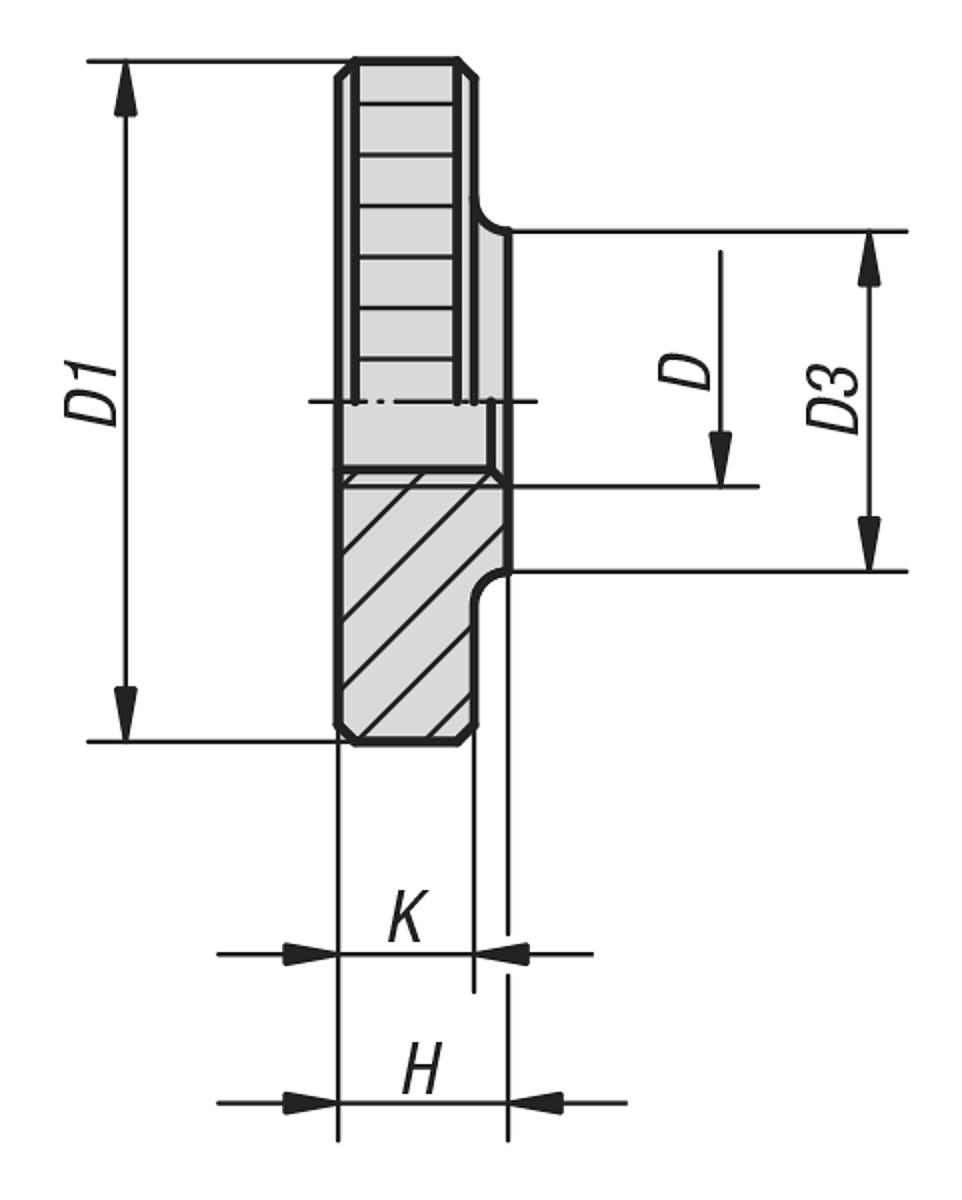 GB807 Flach Rändelmutter Rund Dünne Mutter Edelstahl,Kohlenstoffstahl M2 bis M10